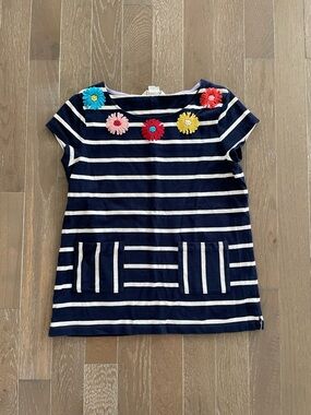 Boden Striped Floral Appliqué Top 🌸 | Size US 8 (UK 12)